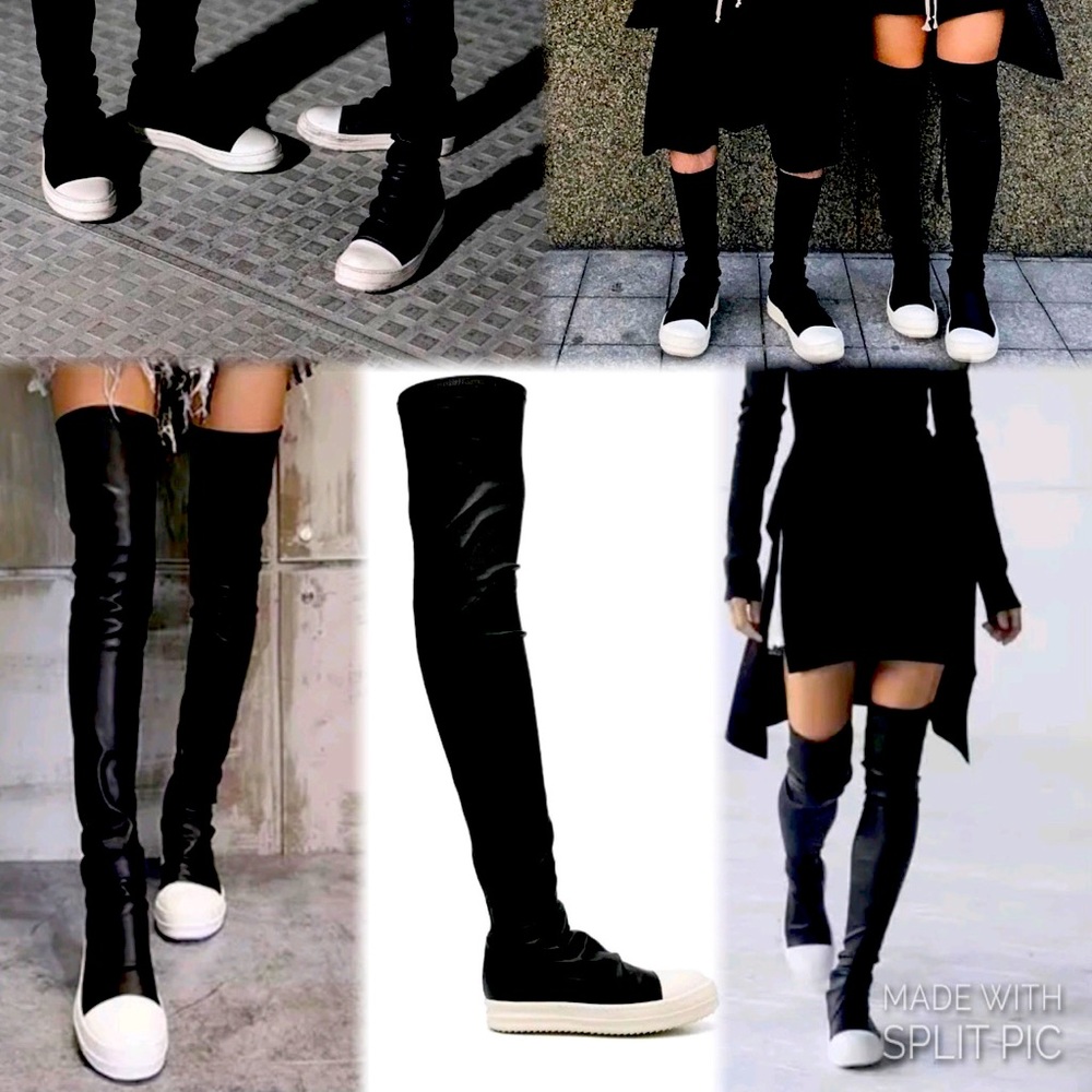 RICK OWENS OVER THE KNEE BOOTS